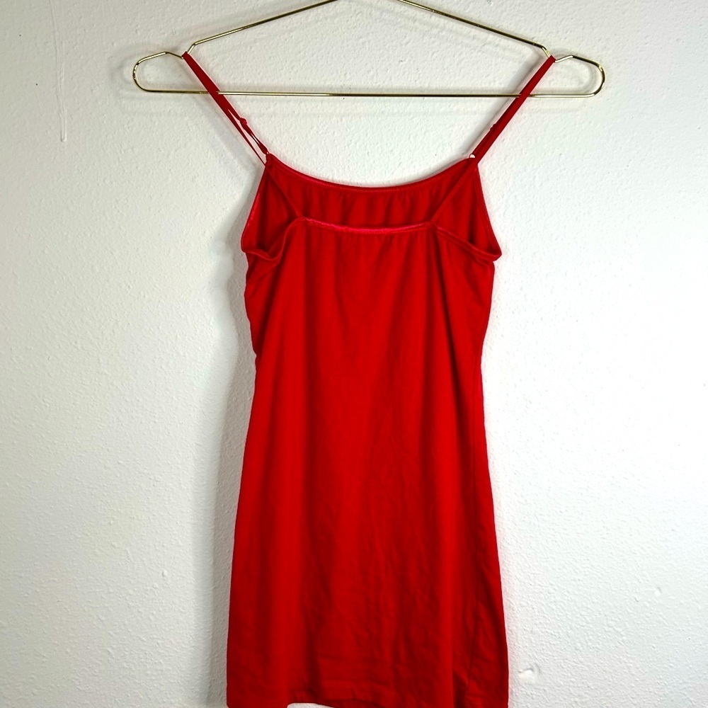 Ambiance Red Cami Slip Dress Small Stretch Mini Adjustable Straps Club Layer - Picture 5 of 7